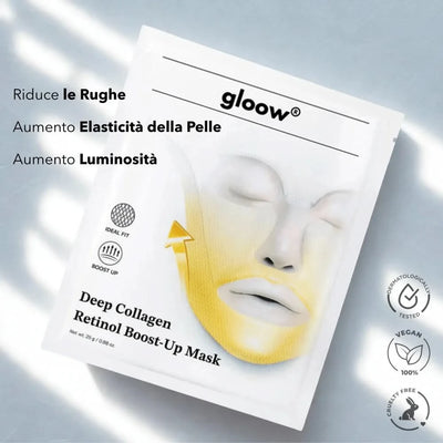 Packaged Gloow Deep Collagen Retinol Boost-Up Mask.